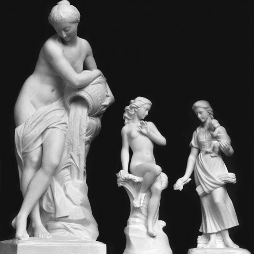Statues in white marble - Statuario Carrara